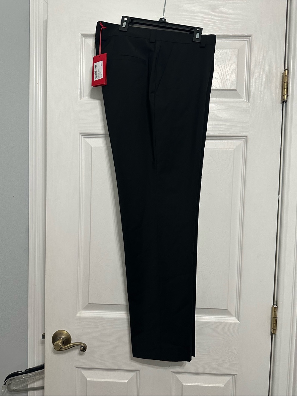 HUGO Black Men's Pants with Red Piping